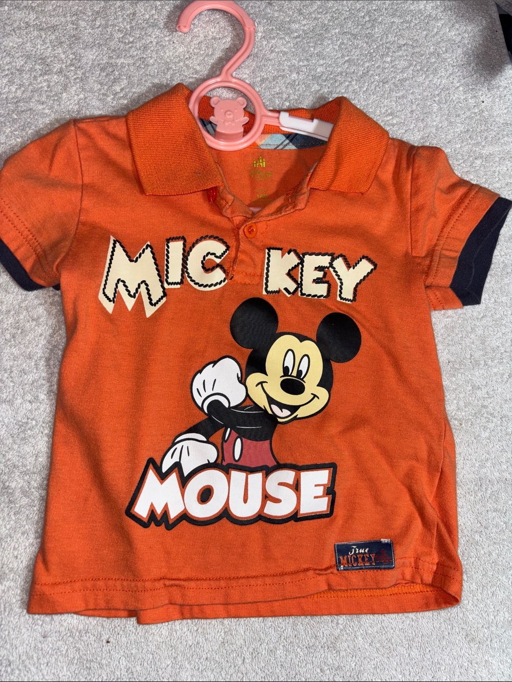 Disney Vintage Orange Mickey Mouse Polo Shirt for Kids